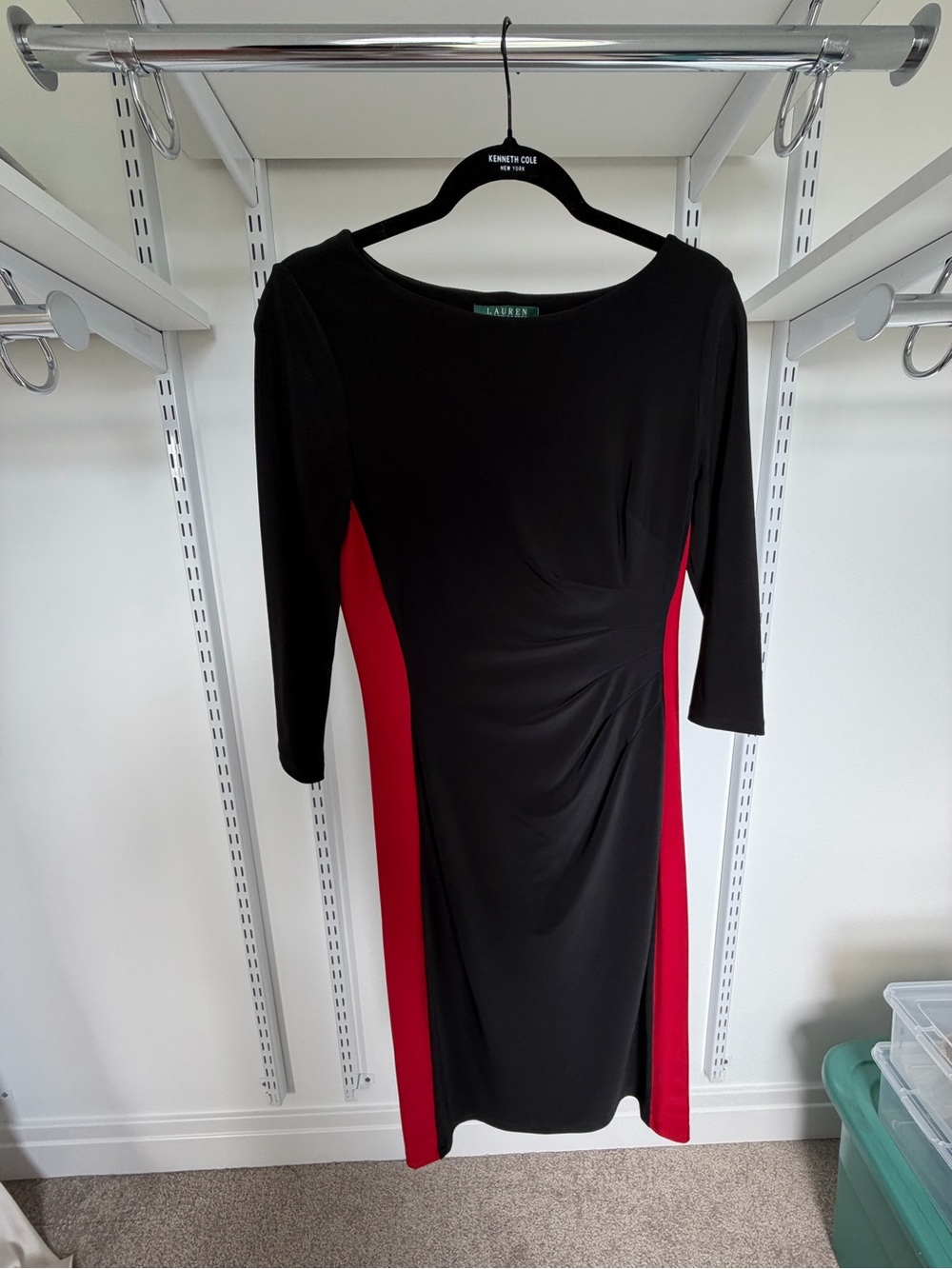 Lauren Ralph Lauren Black Dress with Red Side Panels